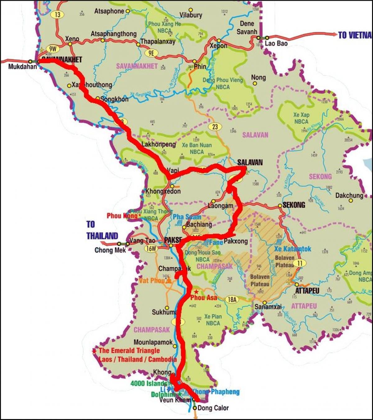 Mapa savannakhet laos