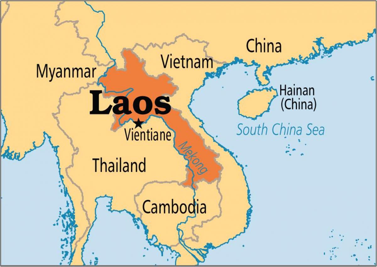 laos krajiny, v mape sveta