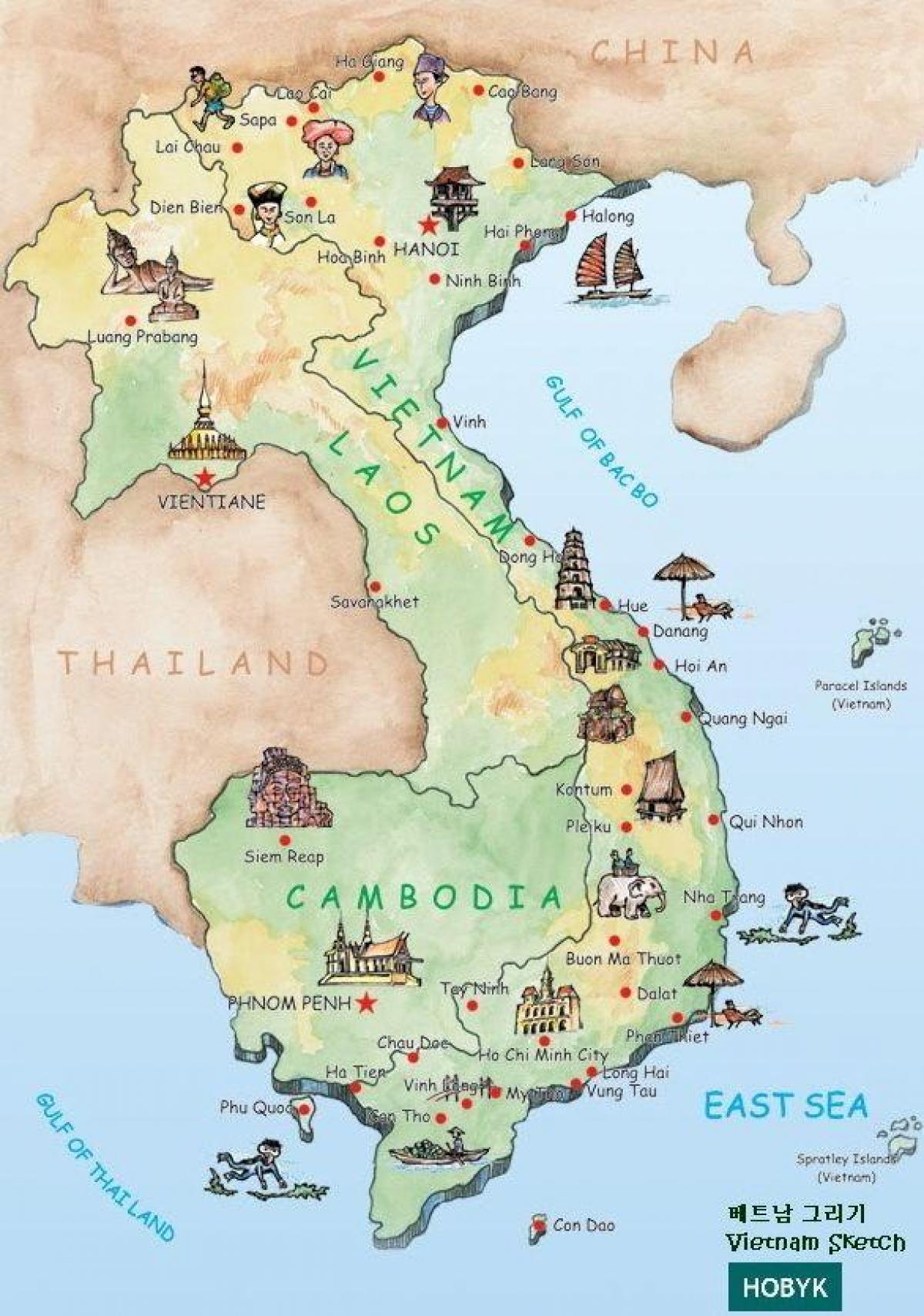 laos atrakcie mapu