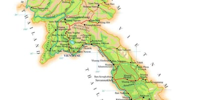 Mapa laos fyzickej 