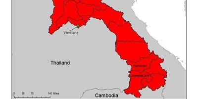 Mapa laos malária 