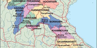 Laos politickú mapu
