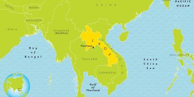 Laos polohu na mape sveta