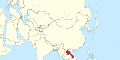 Mapa ázia laos