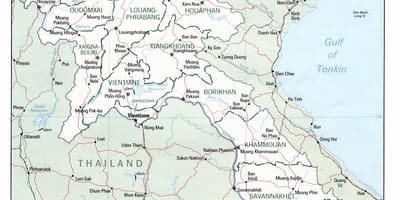Laos mapu s mestá