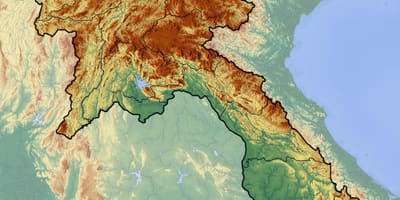 Mapa laos topografické