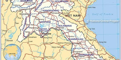 Mapa laos a okolitých krajín