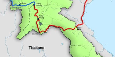 Mekong v laose mapu